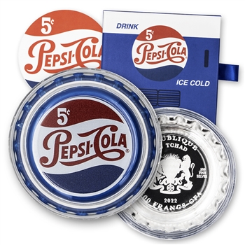 2022 Silver Pepsi Bottle Cap Coin - Retro - OGP