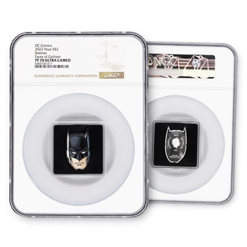 2022 DC Faces of Gotham 1oz Silver Batman -  NGC 70