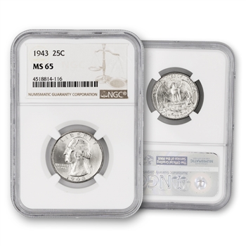 1943 Washington Quarter - Philadelphia - NGC 65