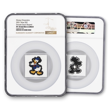 2021 Donald Duck Silver Shaped Coin - 1 oz Silver PF NGC 70