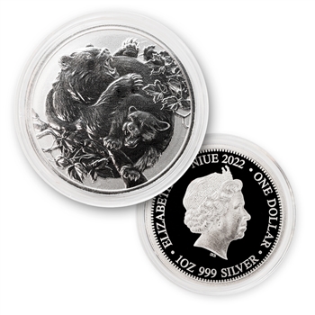 2022 Niue Apex Predators 1oz Silver #2 - Cougar vs Bear