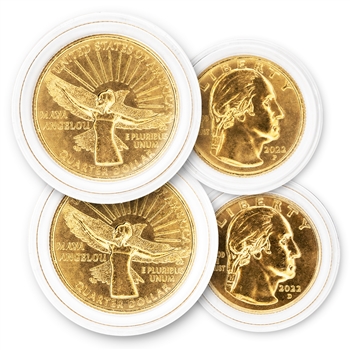 2022 Maya Angelou - P & D Mint - Gold Layered - Capsules