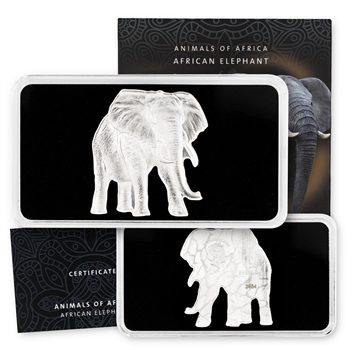 2021 SI African Elephant - 1oz Shaped Silver - AOA