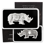 2022 SI African Black Rhino - 1oz Shaped Silver - AOA