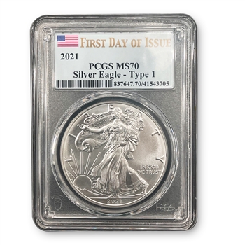 2021 Silver Eagle-Type 1-PCGS 70 First Day