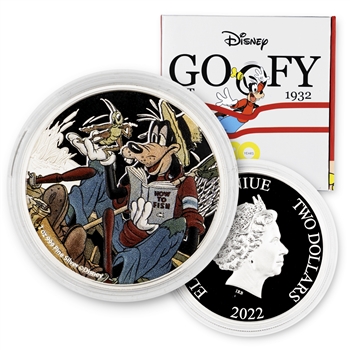 2022 Disney 1oz Silver Proof-Goofy 90th Anniversary