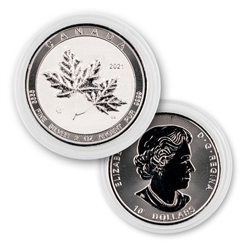 2021 Canadian Maple Leaf 2oz Silver-Twin Maples-Uncirculated