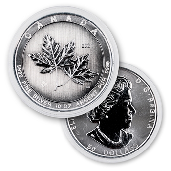 2021 Canadian Maple Leaf 10oz Silver-Magnificent-Uncirculated
