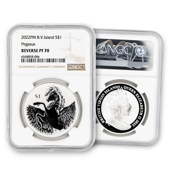 2022 BVI Pegasus 1oz Silver-Reverse Proof-NGC 70