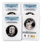 Silver Eisenhower Dollars-Brown Pack Proofs-PCGS 69