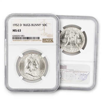 1952 Franklin Half Dollar- Denver-Bugs Bunny Error-NGC 63