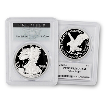 2022 Silver Eagle-S Mint Proof-PCGS 70 Premier 1st Ed.