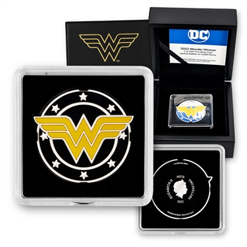 2022 Wonder Woman Logo Coin-1oz Silver Proof/Colorized