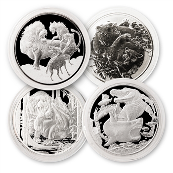 2022 Niue Apex Predators 1oz Silver Series - 4pc Set