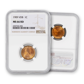 1909 Lincoln Cent-VDB-NGC 66 Red