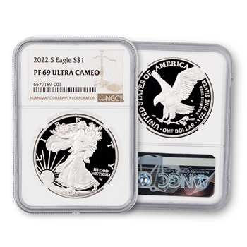 2022 Silver Eagle Proof-San Francisco-NGC 69 Brown Label