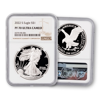 2022 Silver Eagle Proof-San Francisco-NGC 70 Brown Label