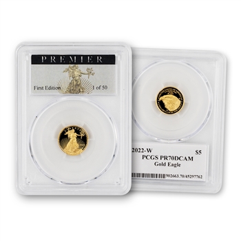 2022 AE $5 Gold-Proof-PCGS 70 Premier-1st Edition