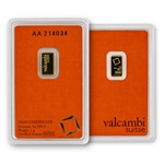 1 Gram Gold Bar-Valcambi w/ Card