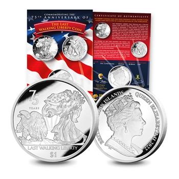 2022 BVI Walking Liberty $1 - 75th Anniversary Gift Pack