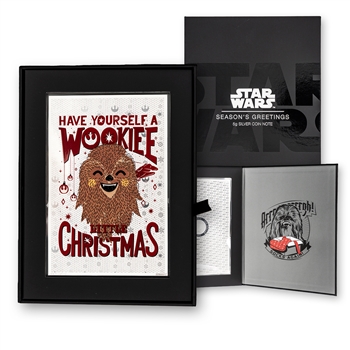 Seasons Greetings Star Wars Wookie Silver Foil Christmas Card