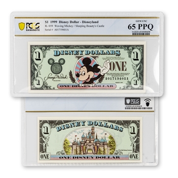 1999 Disney $1-Mickey Waving-PCGS 65