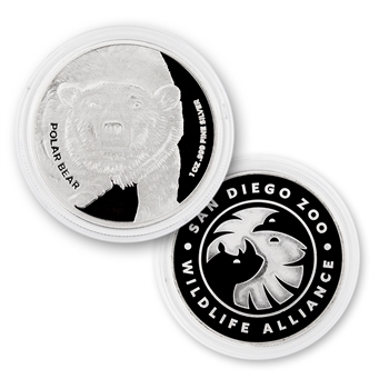 1 Ounce Silver Round-San Diego Zoo-Polar Bear