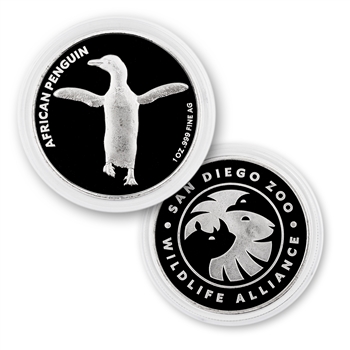 1 Ounce Silver Round-San Diego Zoo-Penguin