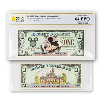 1999 Disney $1-Mickey Waving-PCGS 64