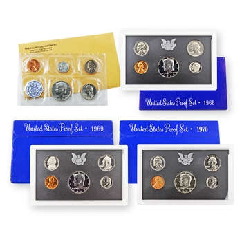 Silver Kennedy Proof Sets-64/68 to 70-4 Sets