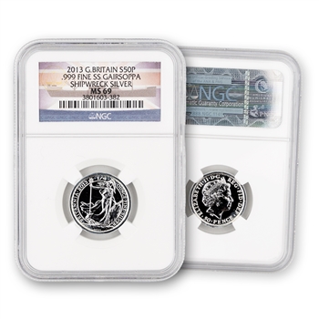 2013 Britannia 1/4 oz Silver-SS Gairsoppa Shipwreck NGC 69