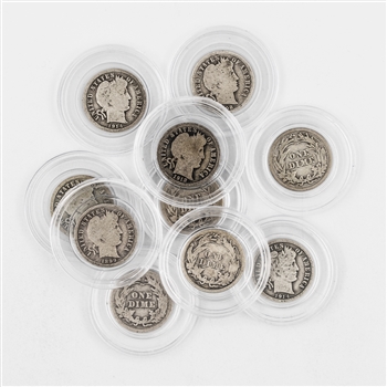 Barber Dime 10 Pack-All Different