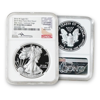 2016 Silver Eagle - Proof - NGC 70 Mercanti Label
