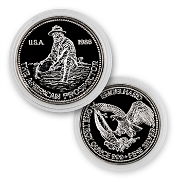 1986 Engelhard 1 Ounce Silver Round-Prospector