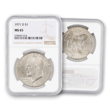 1971 Eisenhower Dollar-Denver-NGC 65 (1st Year)