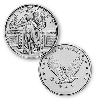 1 Ounce Silver Round-Standing Liberty Quarter