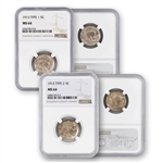 1913-P Buffalo Nickel - Type 1 & Type 2 - NGC 64