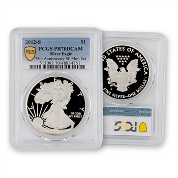 2012 Silver Eagle Proof - San Francisco - PCGS 70