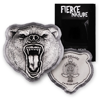 2023 Fierce Nature-2oz Silver-Grizzley Bear