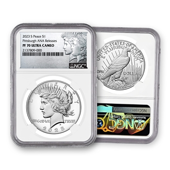 2023 Peace Dollar Proof-Official Release NGC 70 ANA Show
