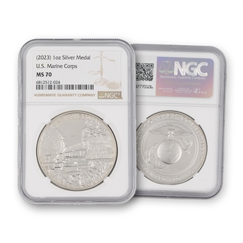 2023 Marine Silver Medal-1oz-NGC 70