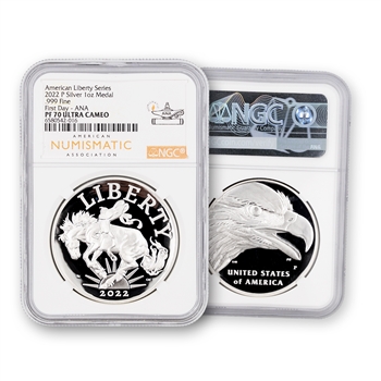 2022 American Liberty 1oz Silver Bucking Bronco NGC 70 ANA