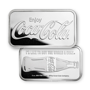 Coca-Cola 5oz Silver Bar-Pamp Swiss