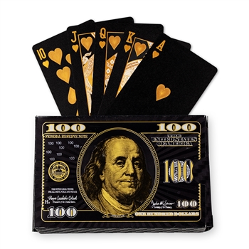 Ben Franklin $100 Black Foil Card Deck
