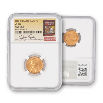 1970 Lincoln Cent - S/S Large Date - NGC 66 Red Fivaz Label