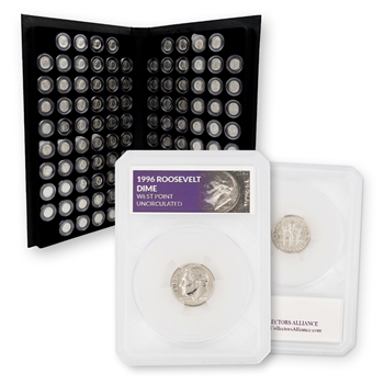 Modern Issue Roosevelt Dimes with Display Album-68 to 23-113 coins