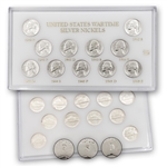Silver War Nickel Set (42 - 45) - White Display - UNC