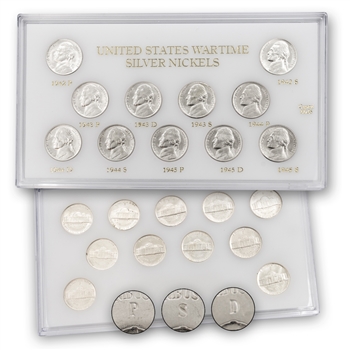 Silver War Nickel Set (42 - 45)-White Display-Uncirculated