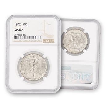 1942 Walking Liberty Half Dollar-Philadelphia Mint-NGC 62