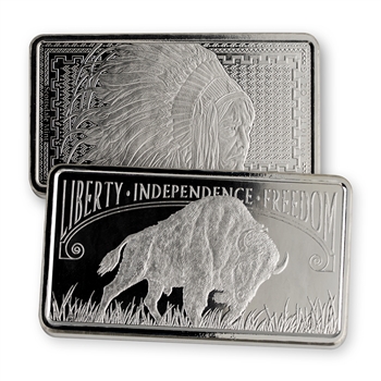 10 Ounce Silver Bar-Liberty / Buffalo-.999 Silver